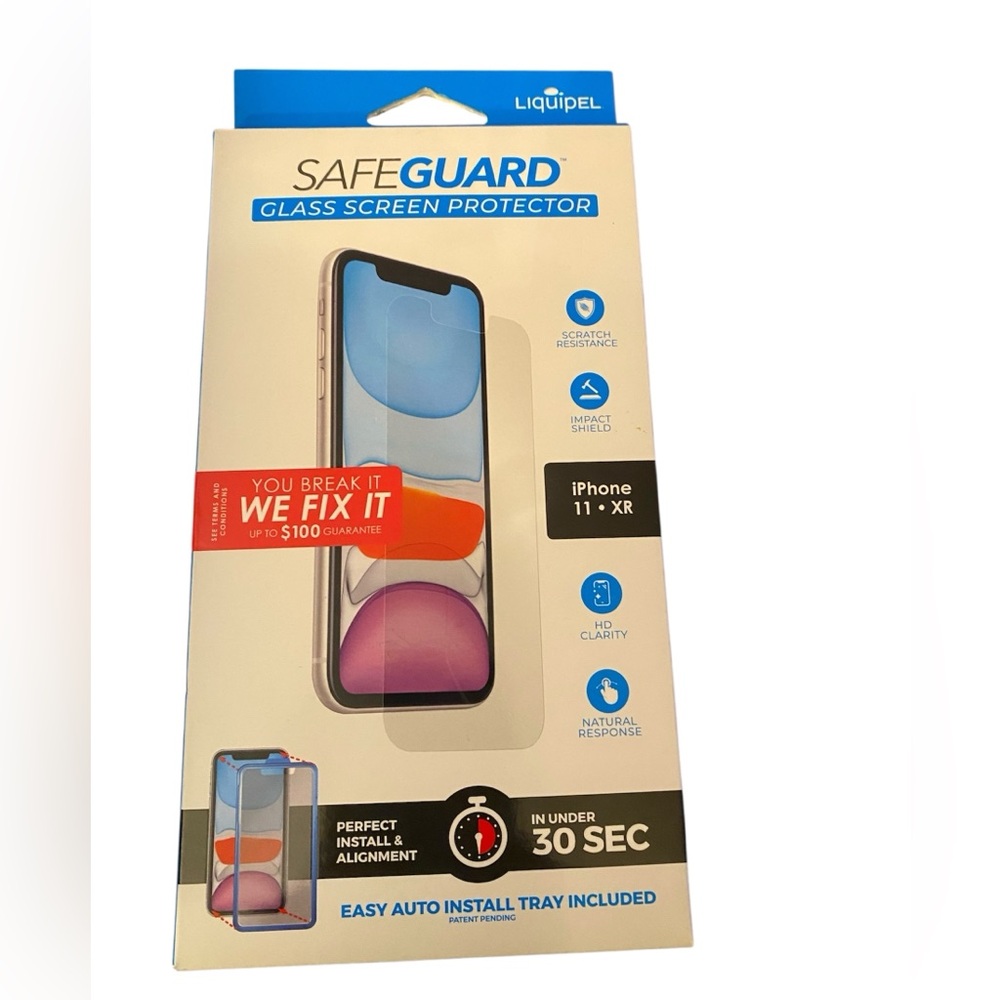 Liquipel~Safeguard Glass Screen Protector 
for iPhone 11/XR - Clear
New